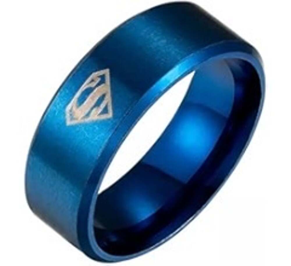 BOGO FREE New size 7 unisex Superman blue steel ring